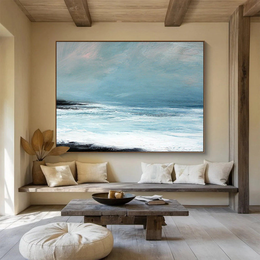 Light Blue Calm Sea Abstract Painting THY031