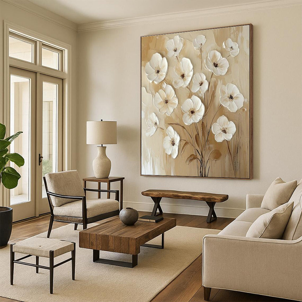 Large Custom Handmade Abstract Canvas for Cottage Bedroom & Living Room DLZ1652