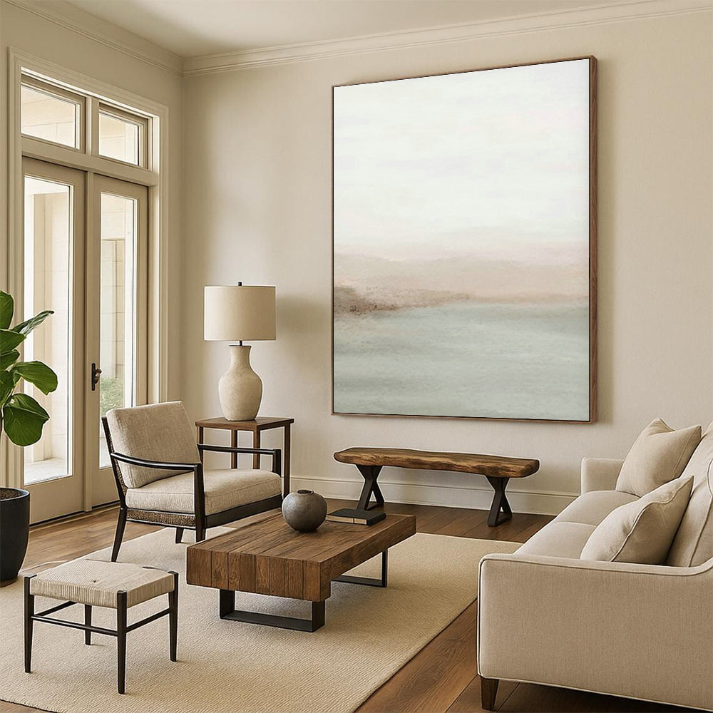 Vast Custom Abstract Canvases for Hallway Vaulted Ceilings & Cottage Living Room Bay Windows DLZ0726