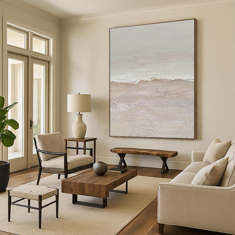 Handmade Extra - Large Abstract Canvas for Dining Room & Cottage Entryway DLZ1131