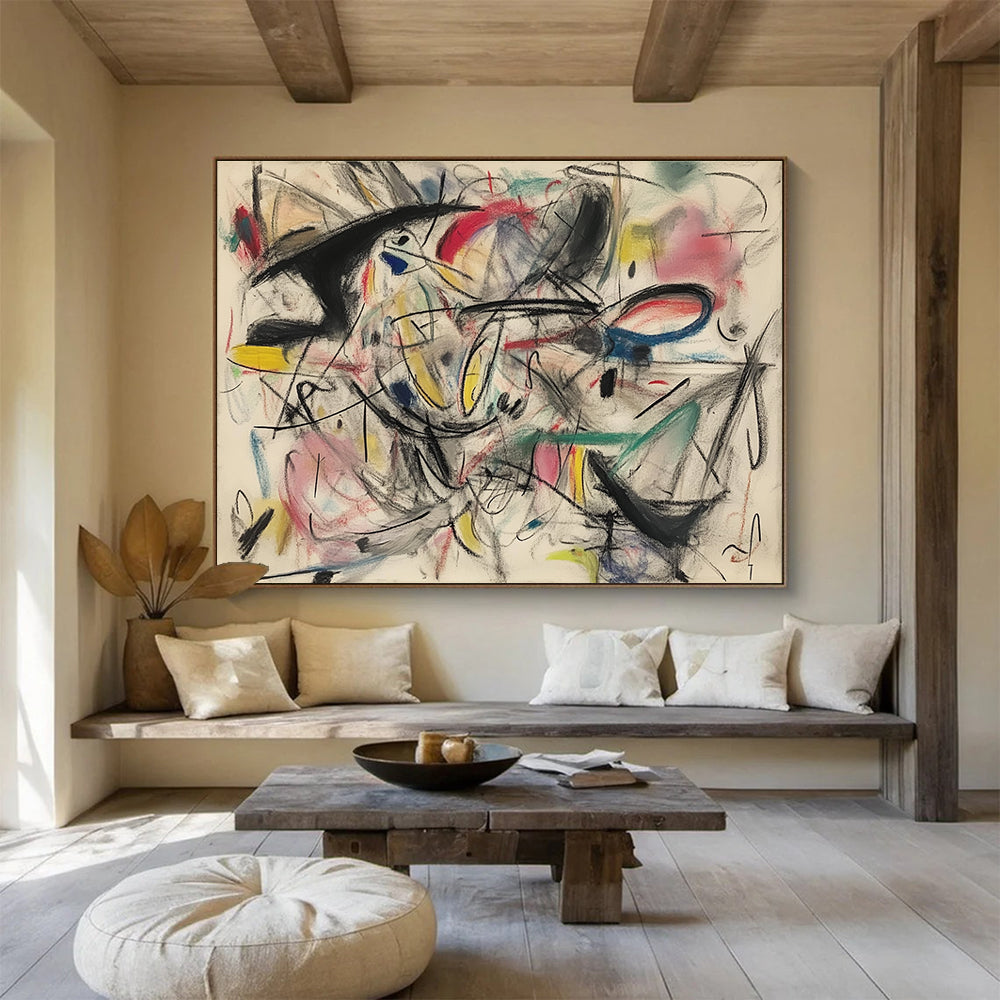 Colorful Sketch Abstract Painting with Dynamic Lines DYP461
