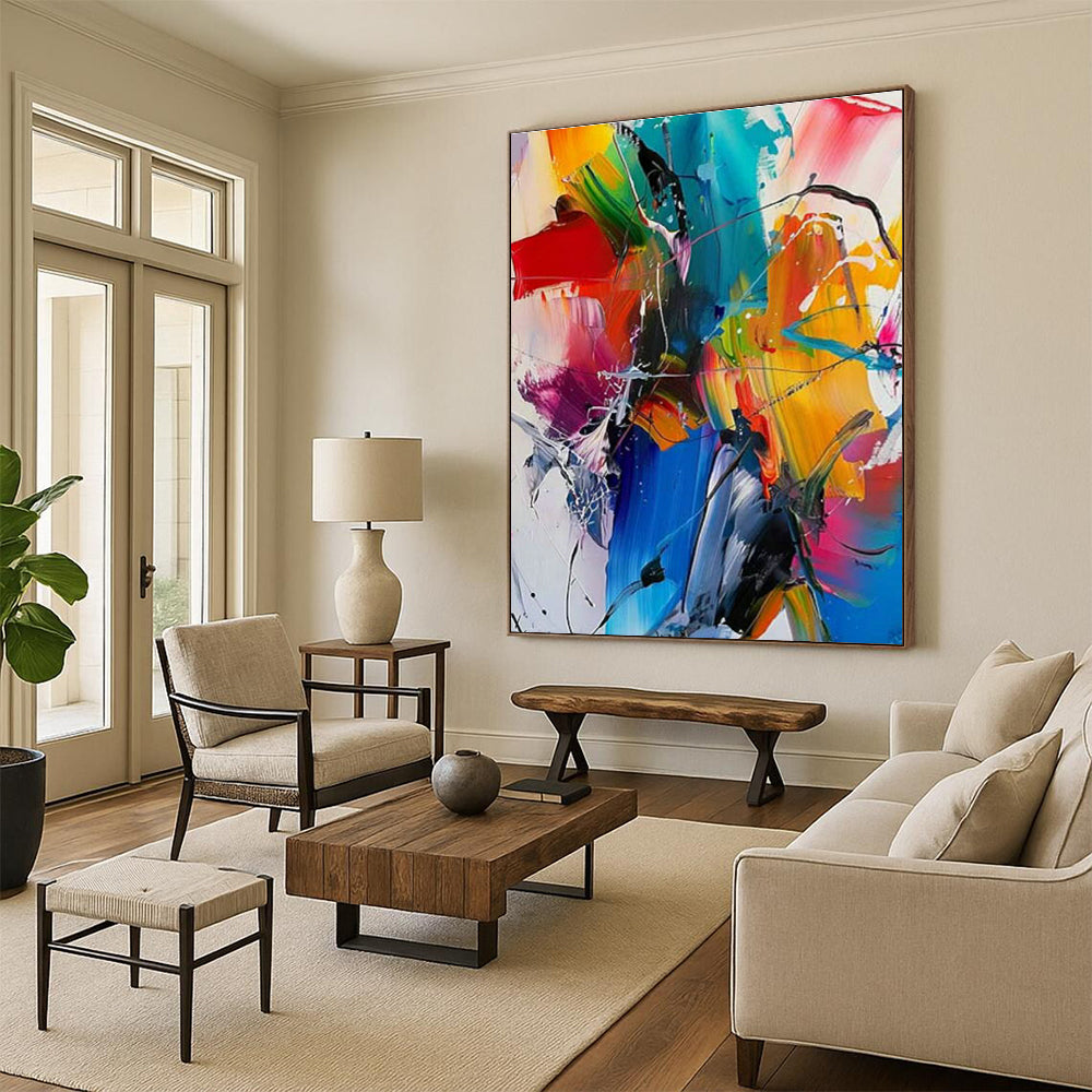 Extra - Large Custom Hand - Painted Abstract Painting for Bedroom, Create a Comfortable Sleeping Environment DLZ0357