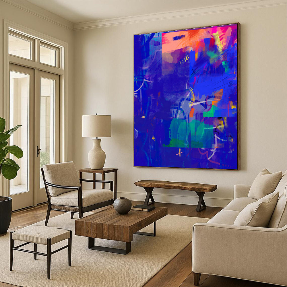 Hand - Painted Abstract Murals for Cottage Living Room and Entryway DLZ0647