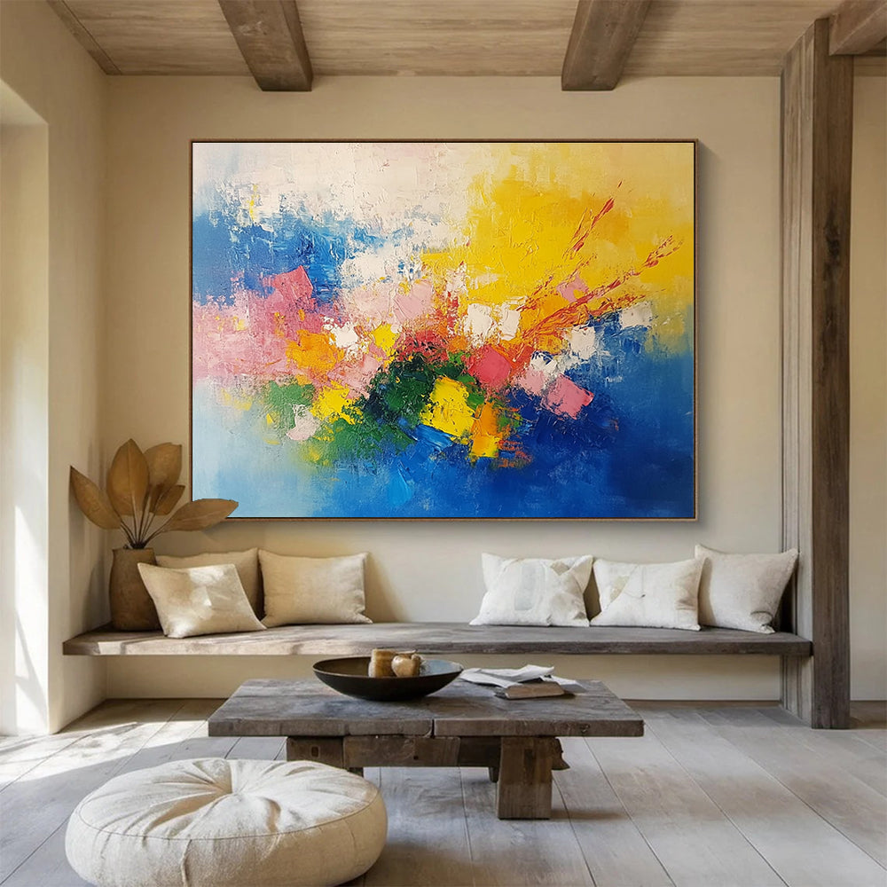 Explosive Colors Abstract Painting with Bright and Contrasting Hues DYP349