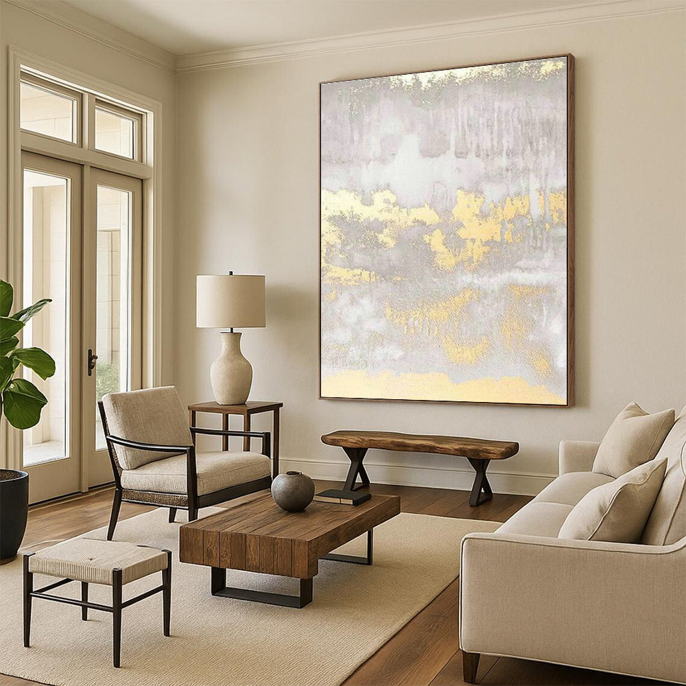 Large Hand-Painted Abstract Canvas Painting, a Personalized Dress for Living Room and Bedroom DLZ0958