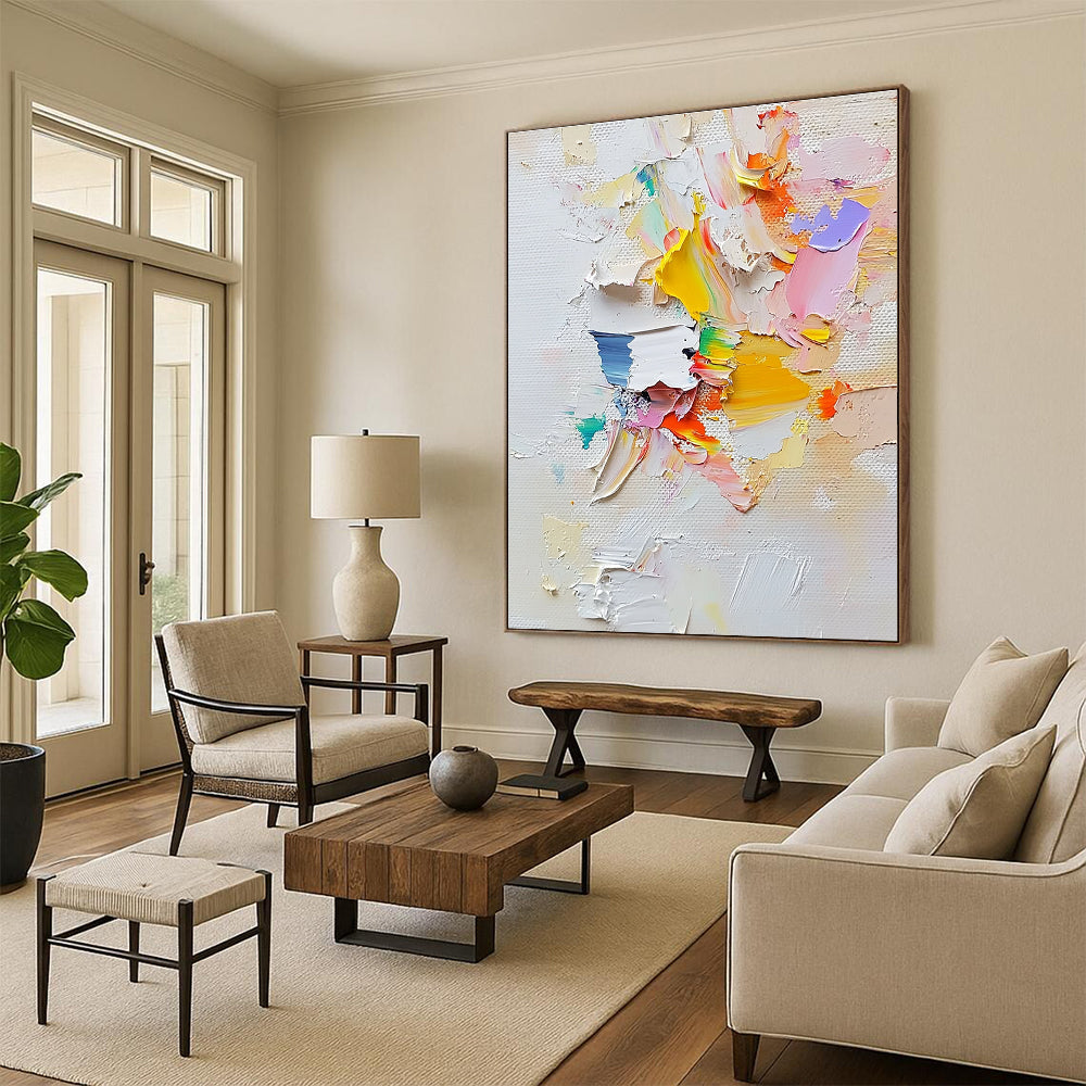 Colorful Palette Knife Abstract Painting with 3D Textures GER583