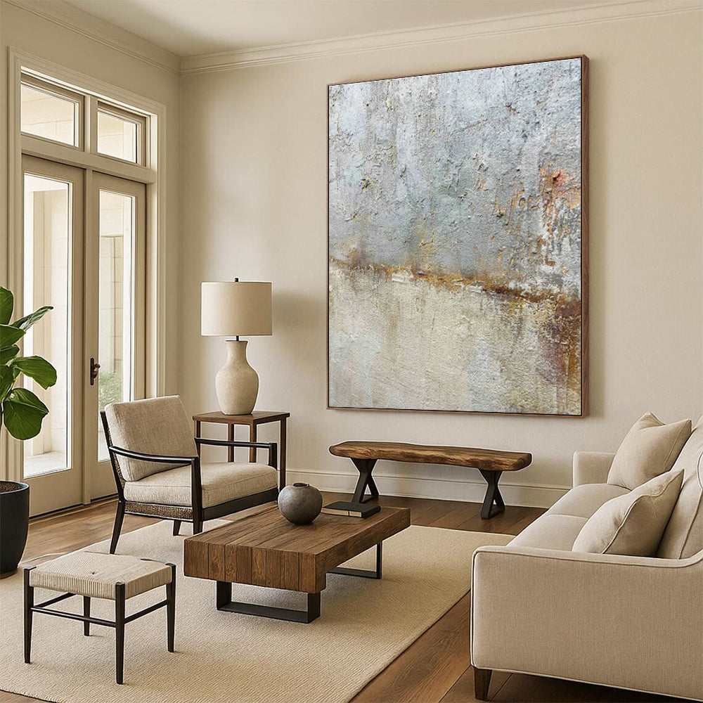 Ginormous Scale Custom-Sculpted Handmade Abstract Painting for Entryway & Cottage DLZ2208