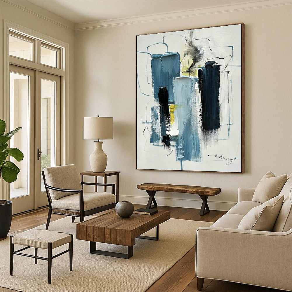 Grand - Sized Custom Abstract Canvases for Cottage Office Skylights & Bedroom Walk - in Closets DLZ0827