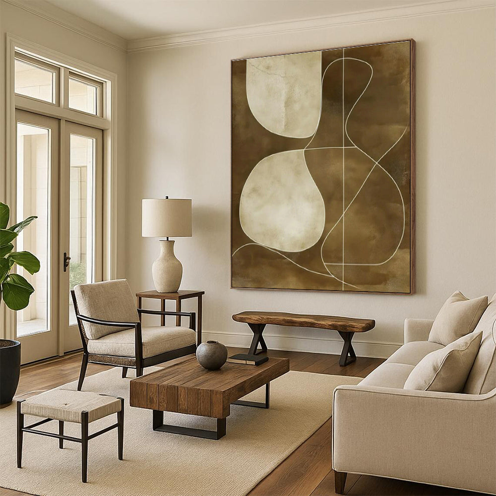 Extra-large Custom Hand-Painted Abstract Canvas for Dining Room Breakfast Nook and Entryway Mudroom DLZ1838
