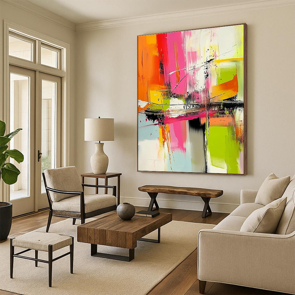Bright Color Abstract Painting with Dynamic Strokes GER671