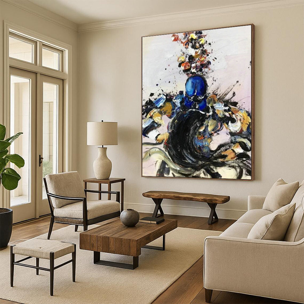 Large - Scale Hand - Painted Abstracts for Hallway Vaulted Ceiling Coffers & Cottage Outdoor Kitchen Counter Backs DLZ0863