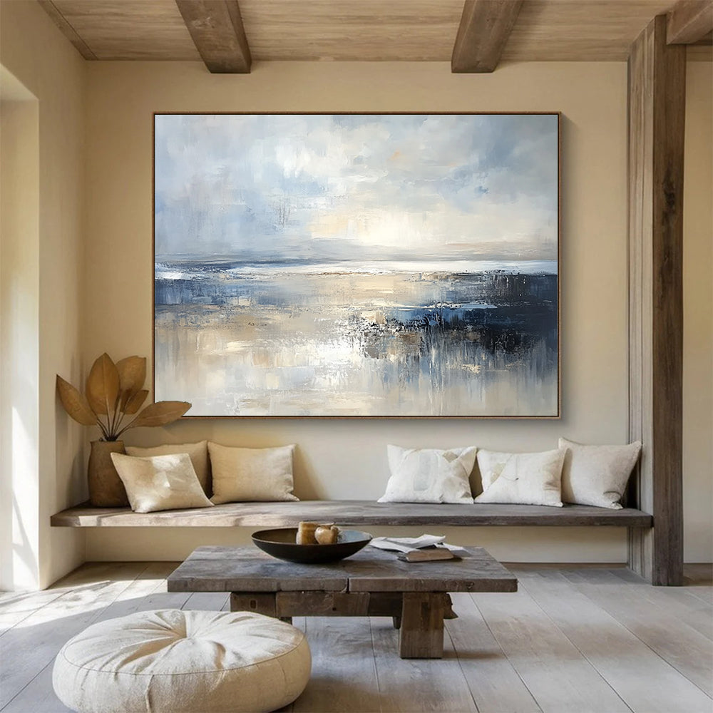 Light Sea Abstract Landscape Painting with Bright Reflections DYP437