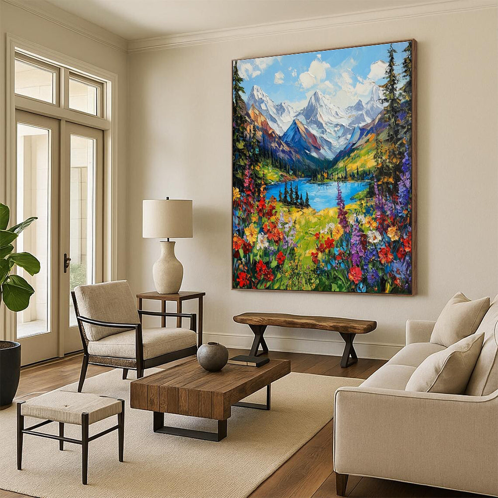 Handmade Abstract Wall Art for Cottage Dining Room & Living Room DLZ1659