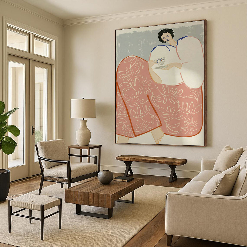 Giant Tailored Abstract Canvas for Cottage Entryway & Dining Room DLZ1154