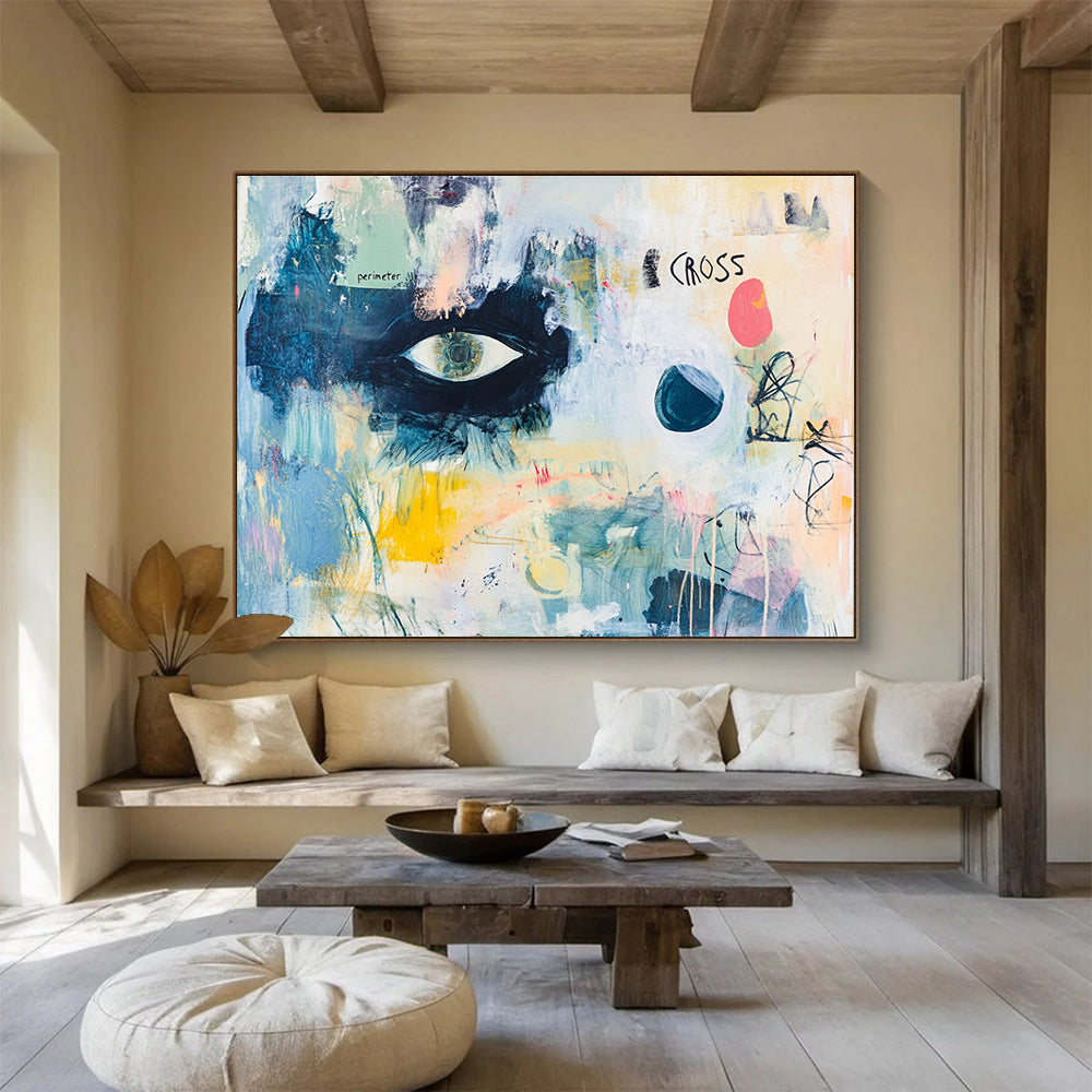 Eye and Abstract Elements Painting with Mixed Media DYP465