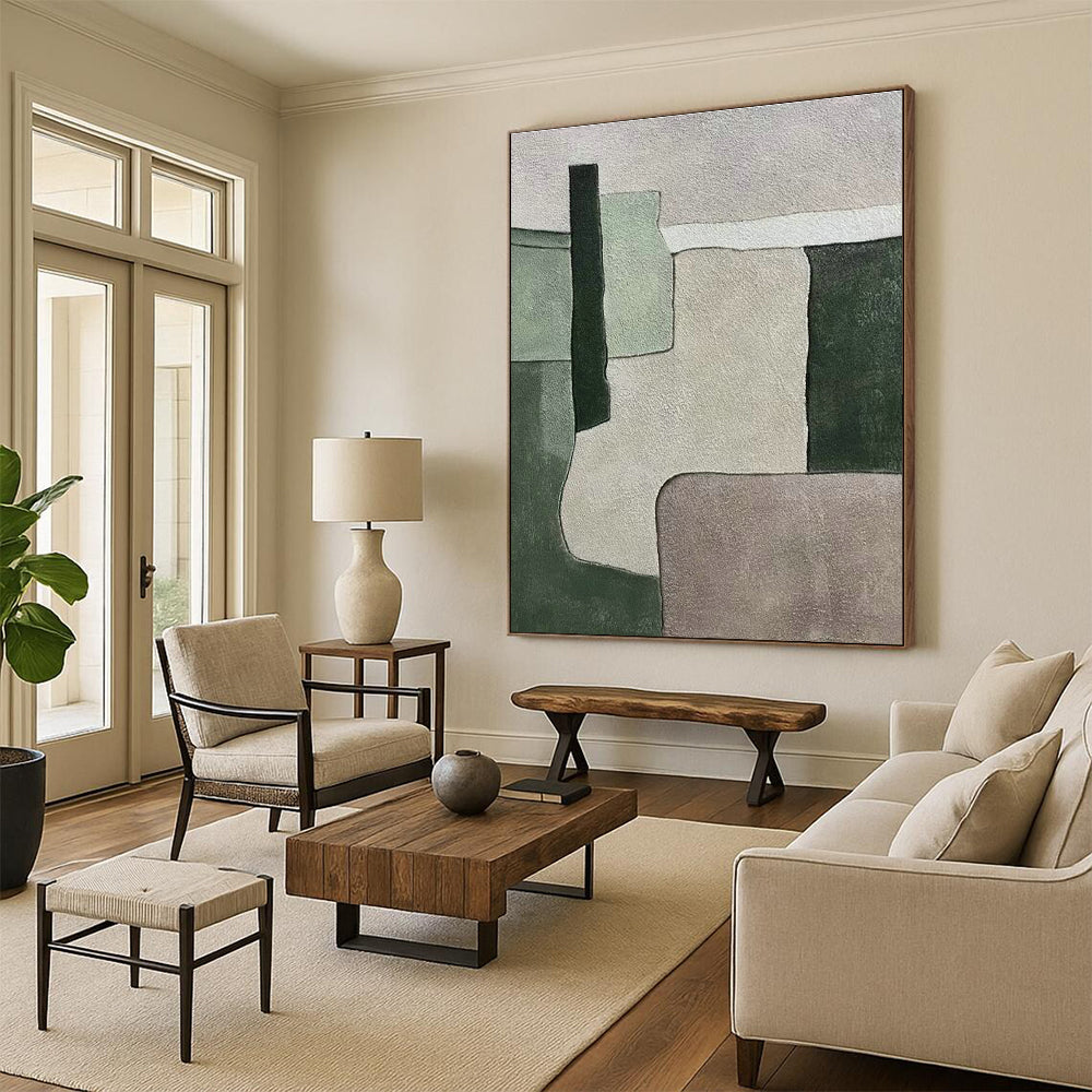 Oversized Abstract Hand - Painted Murals for Living Room Vaulted Ceilings & Entryway Soffits DLZ0589