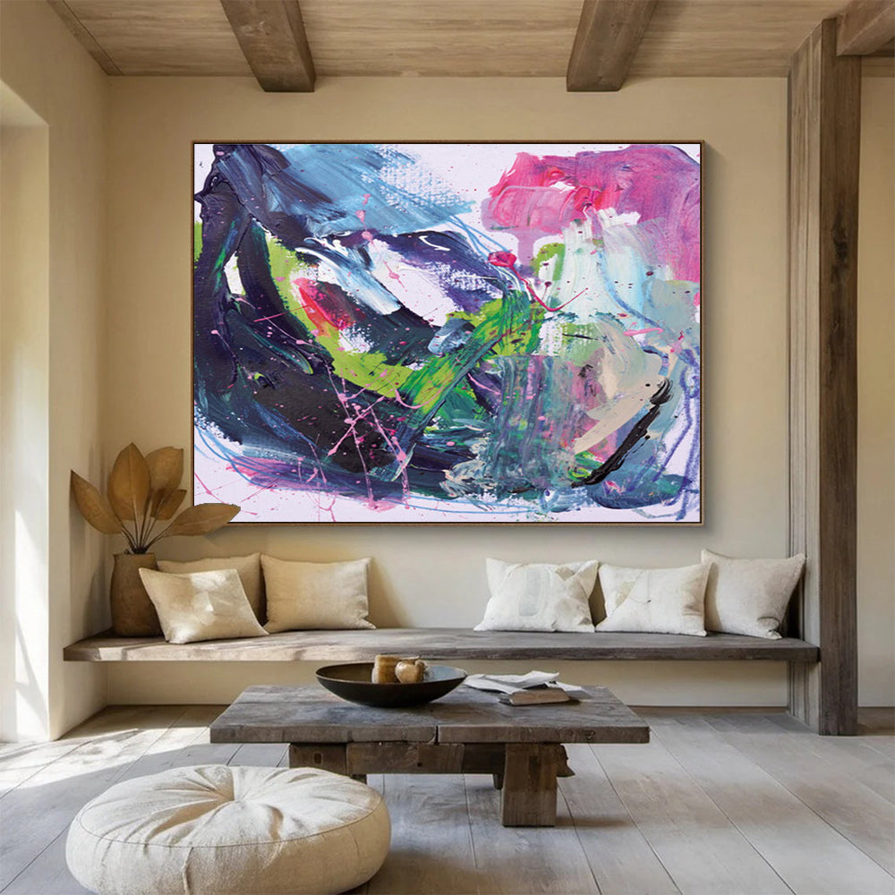 Colorful Expressive Abstract Painting with Bold Brushstrokes THY131