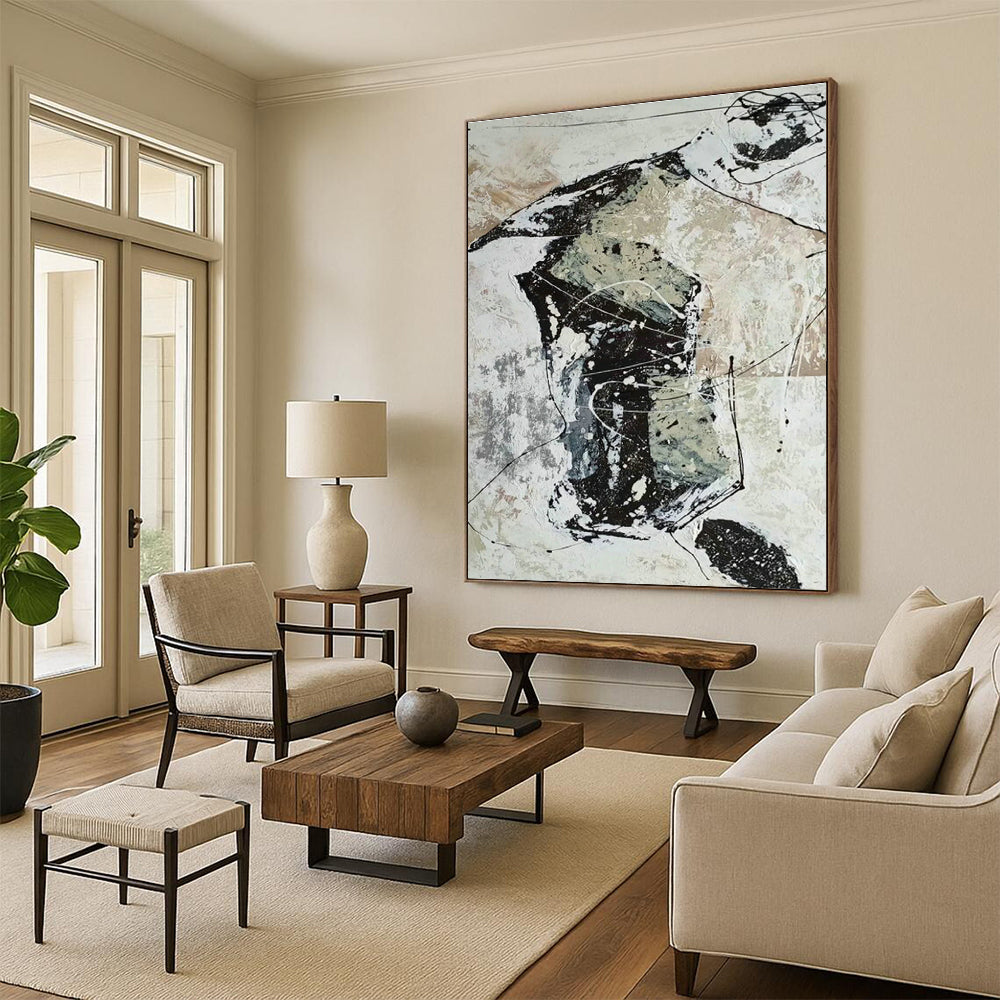 Oversized Custom Abstract Canvases for Cottage Hallway & Living Room DLZ0559