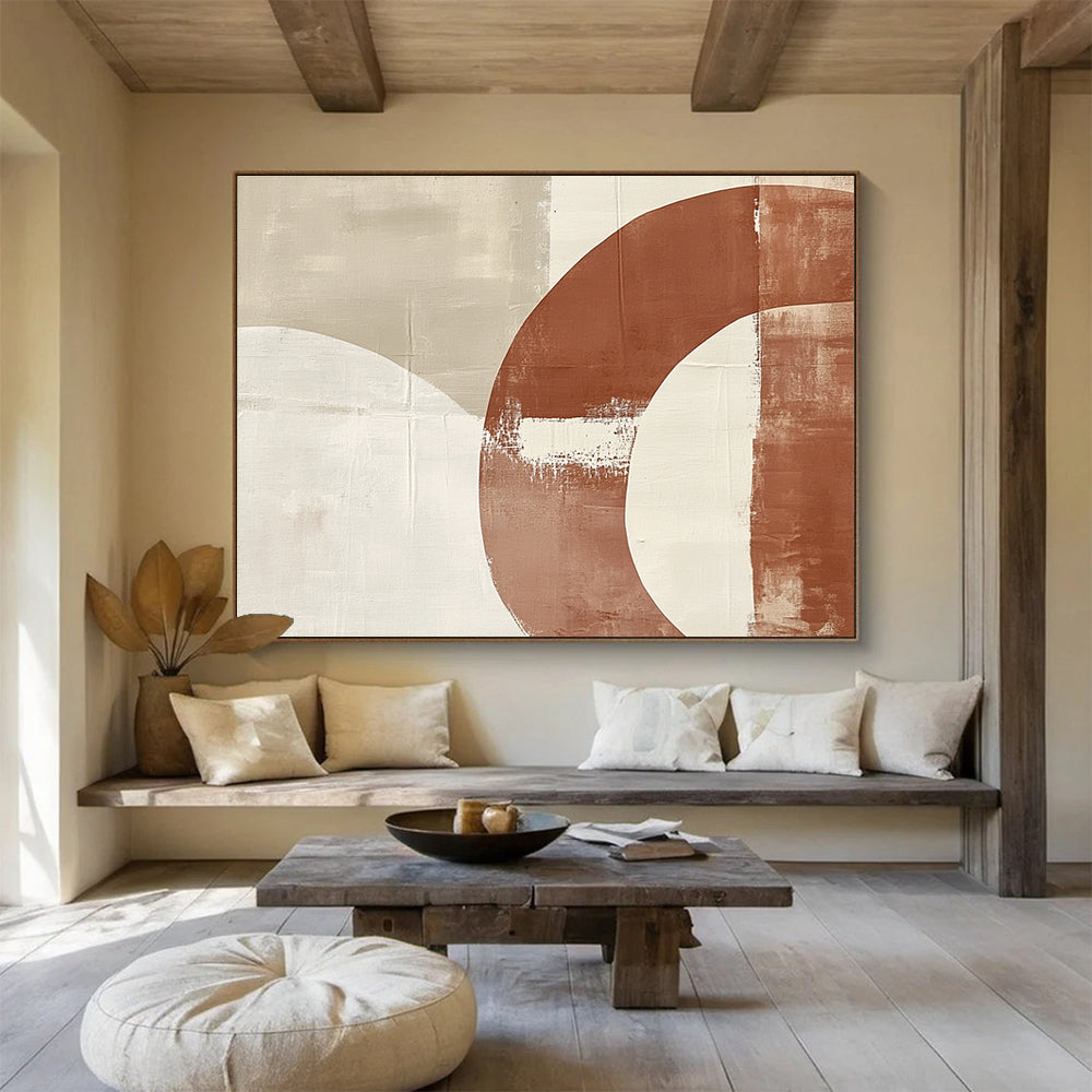 Brown Beige Subtle - Curved Shapes Abstract Painting DYP033