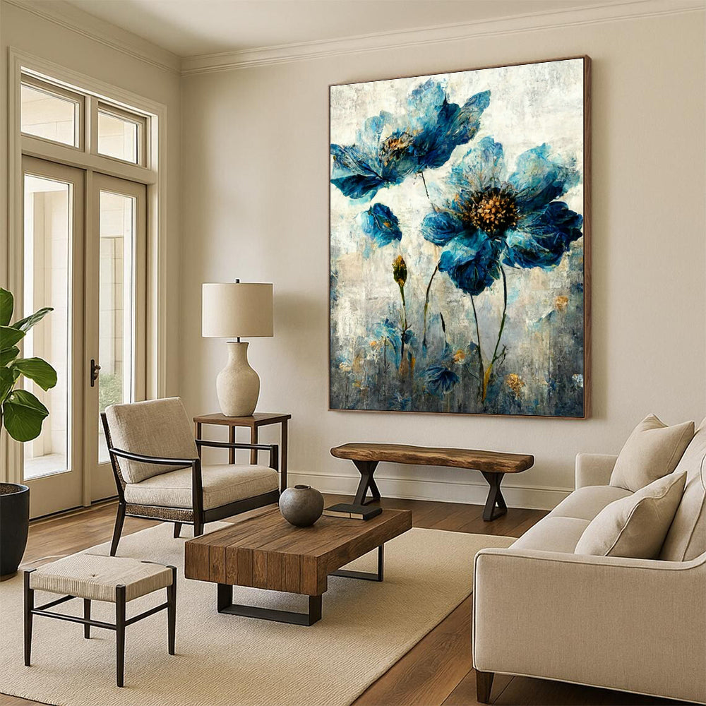Original Hand-Painted Abstract Painting for Cottage Bedroom Sock Drawer Divider Wall & Hallway Umbrella Stand Pole Wall DLZ1820