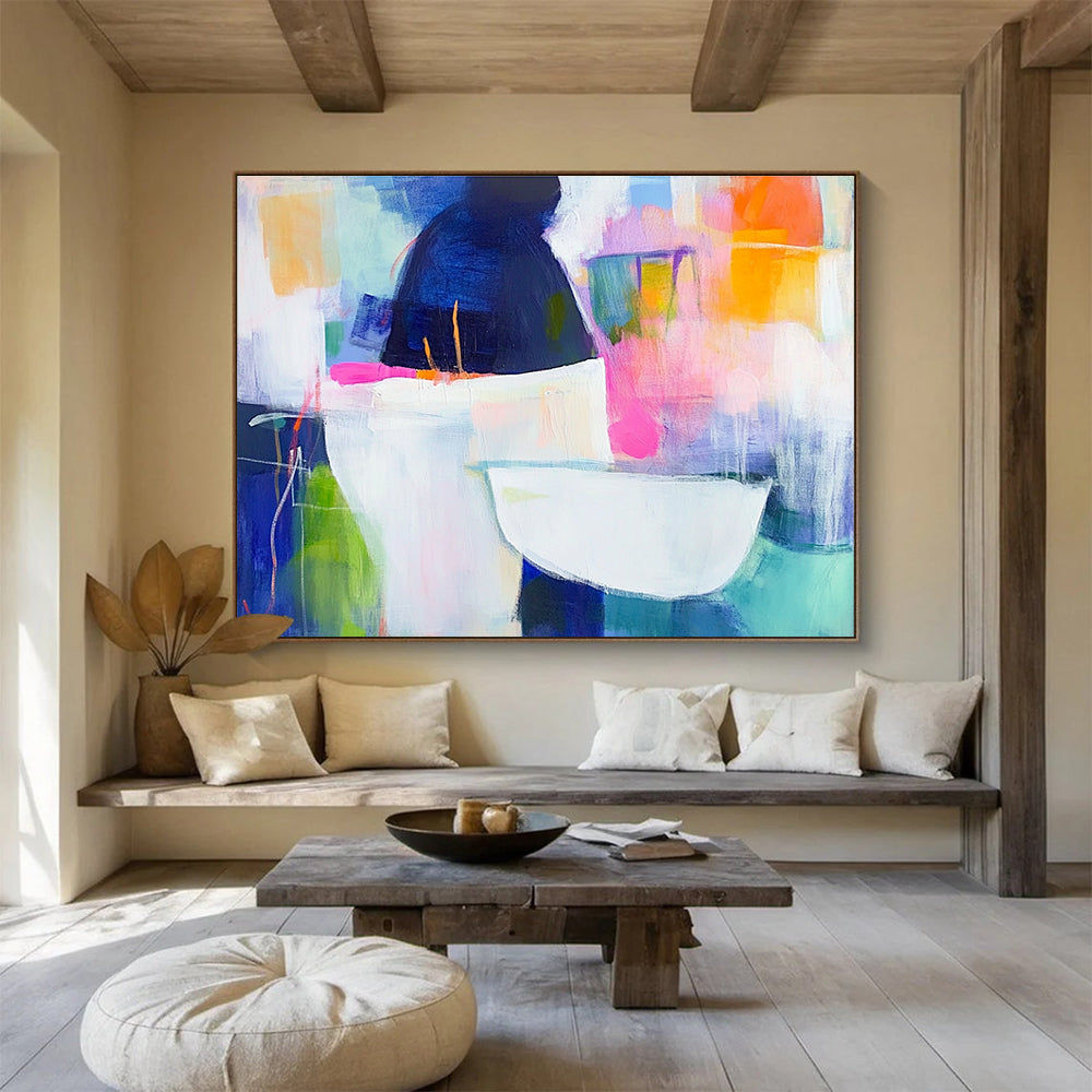 Abstract Vessel Composition Painting with Colorful Background DYP464