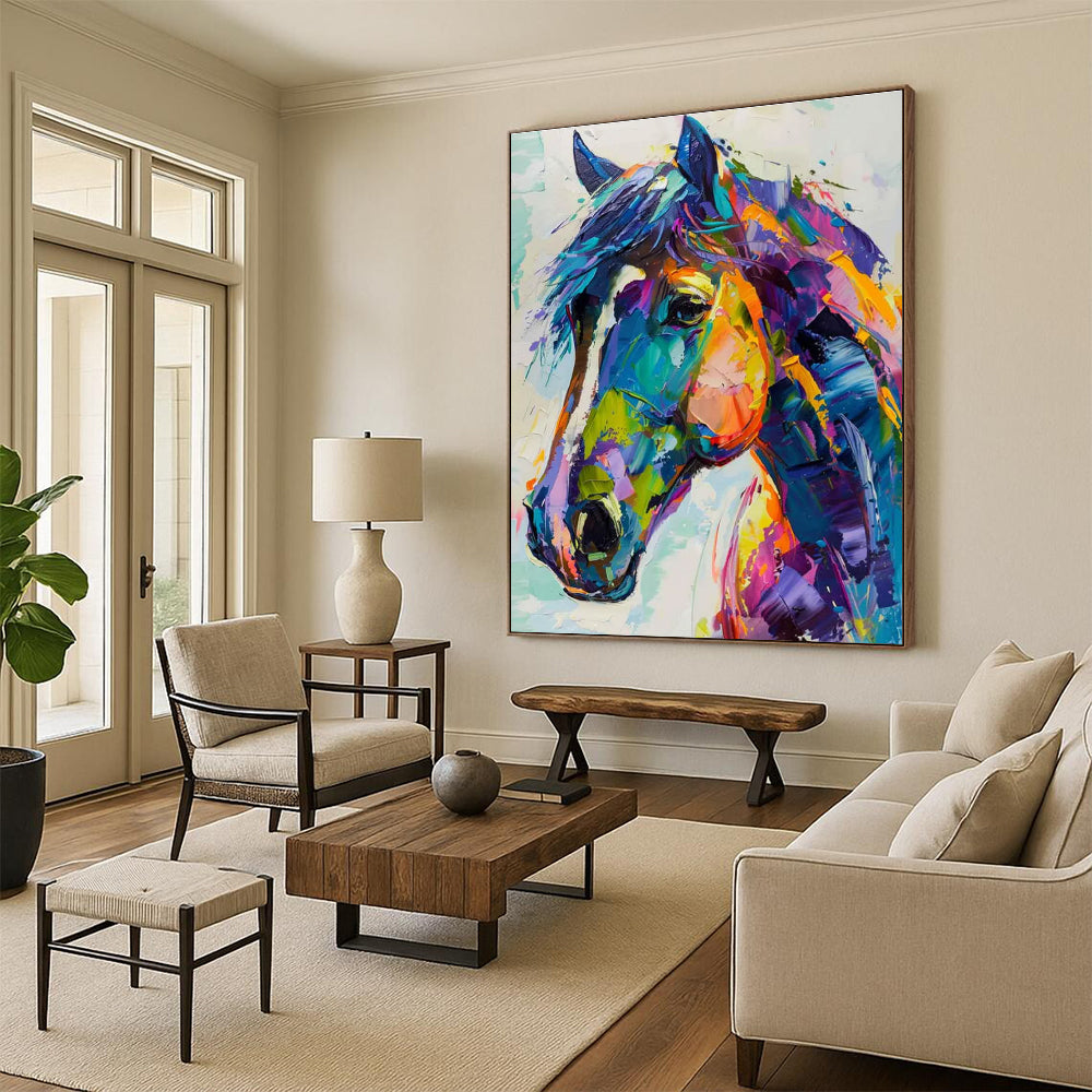 Colorful Horse Head Abstract Painting ADGE086