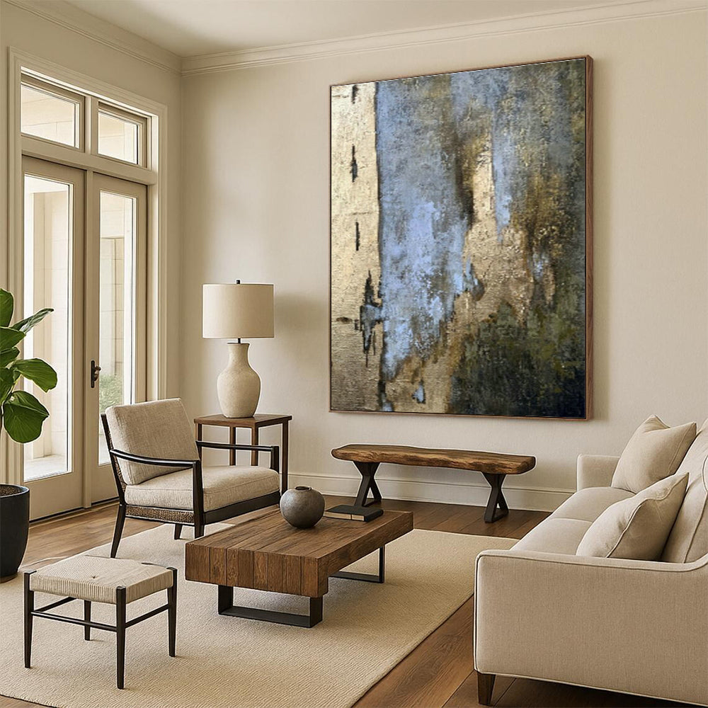 Large Customizable Hand-Painted Abstract Art for Living Room Media Console Back Wall and Entryway Umbrella Stand Interior DLZ1898
