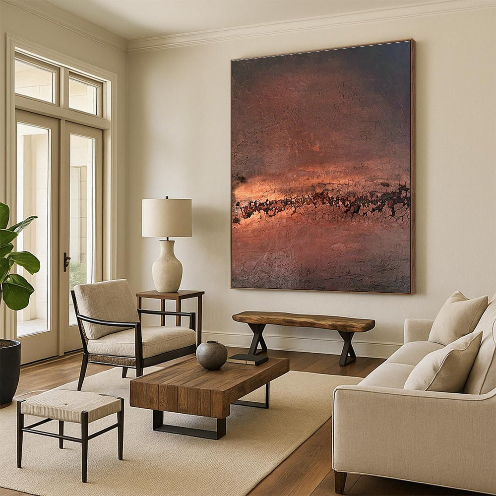 Extra-large Custom Hand-Painted Abstract Canvas for Dining Room Herb Garden Wall and Entryway Plant Stand Area DLZ1850