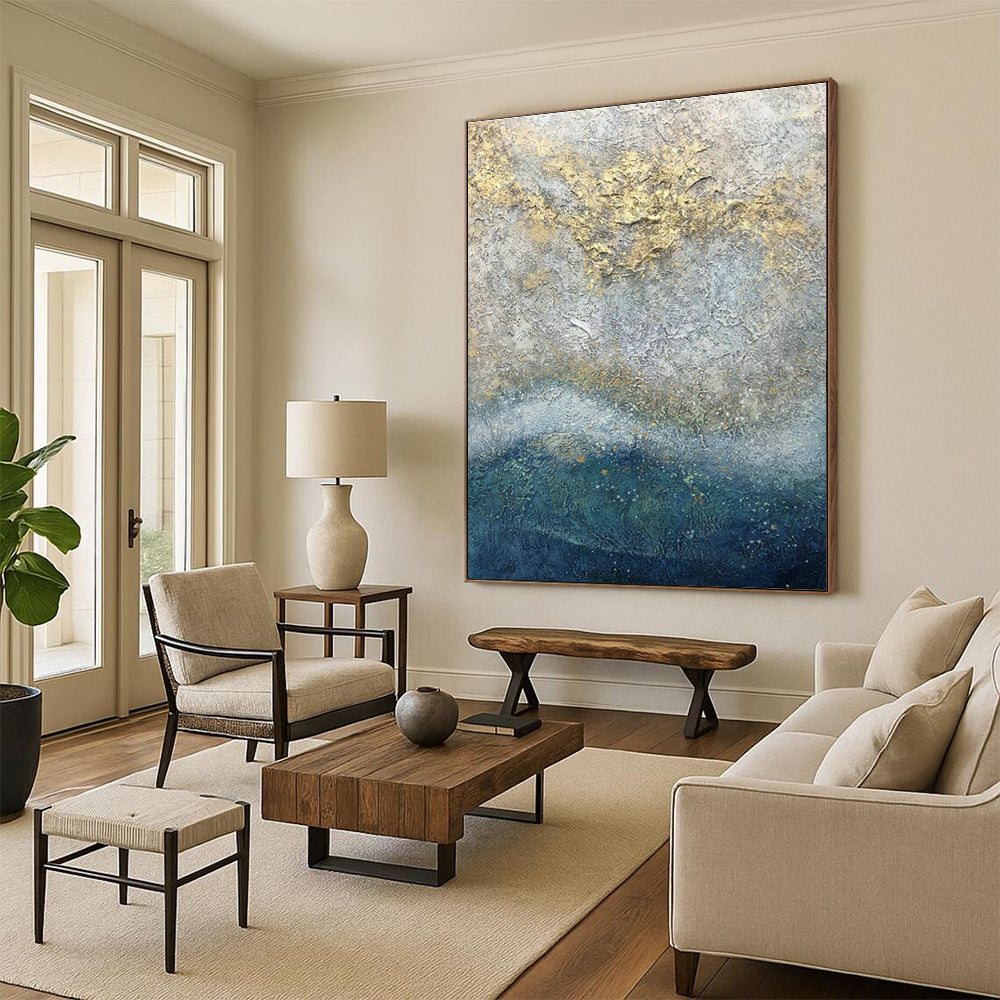 Handmade Large Abstract Painting, Demonstrating the Artistic Charm of Living Room and Foyer DLZ0965