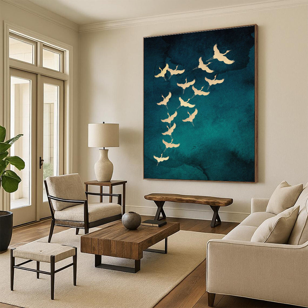 Immense Custom Hand - Painted Abstracts for Dining Room Elegance DLZ0389