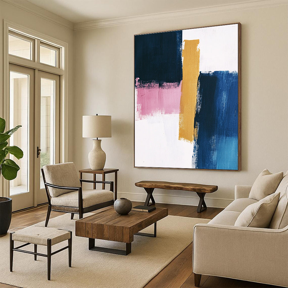 Colorful Block Strokes Abstract Painting GER855