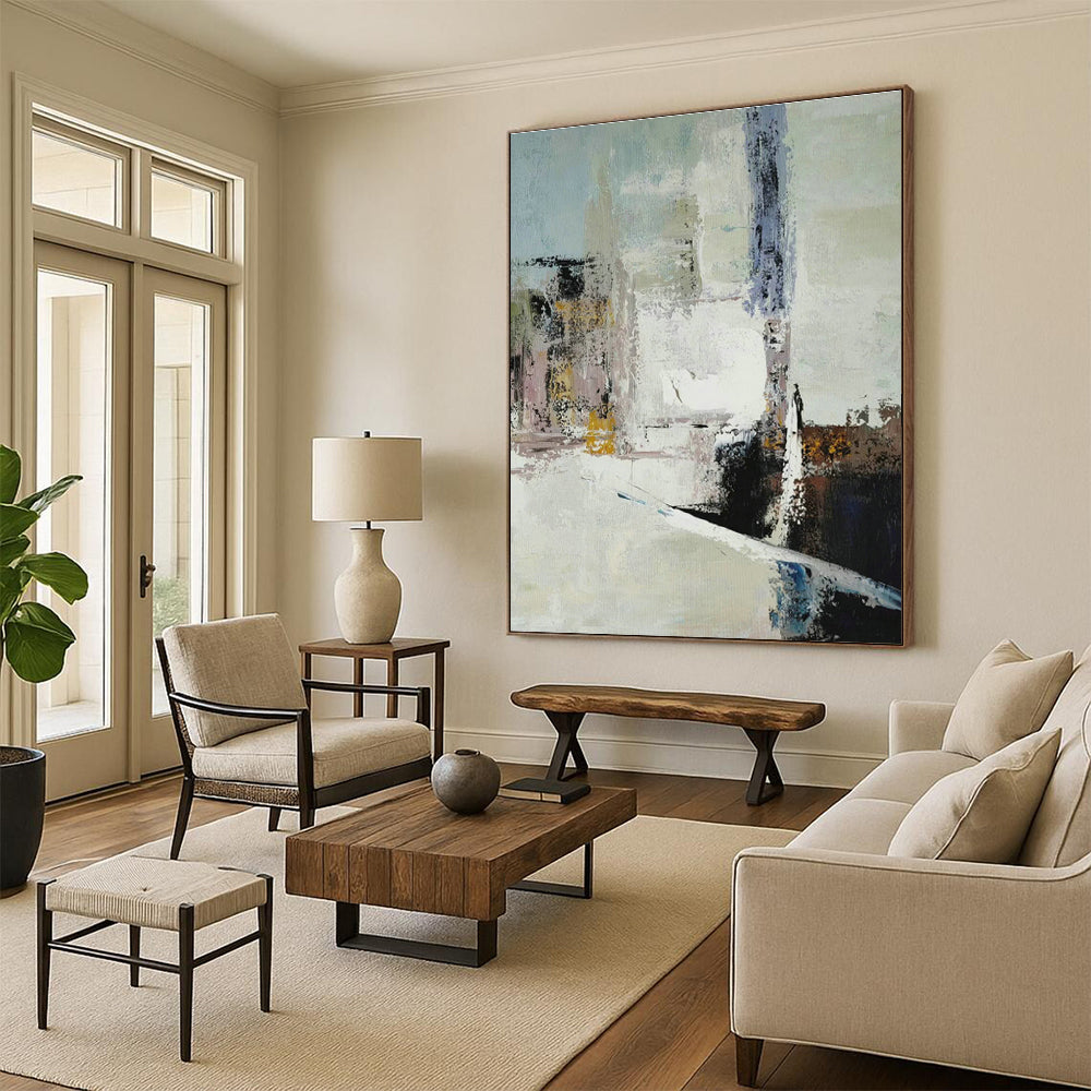 Large - Format Custom Hand - Painted Abstracts for Dining Room and Hallway DLZ0542
