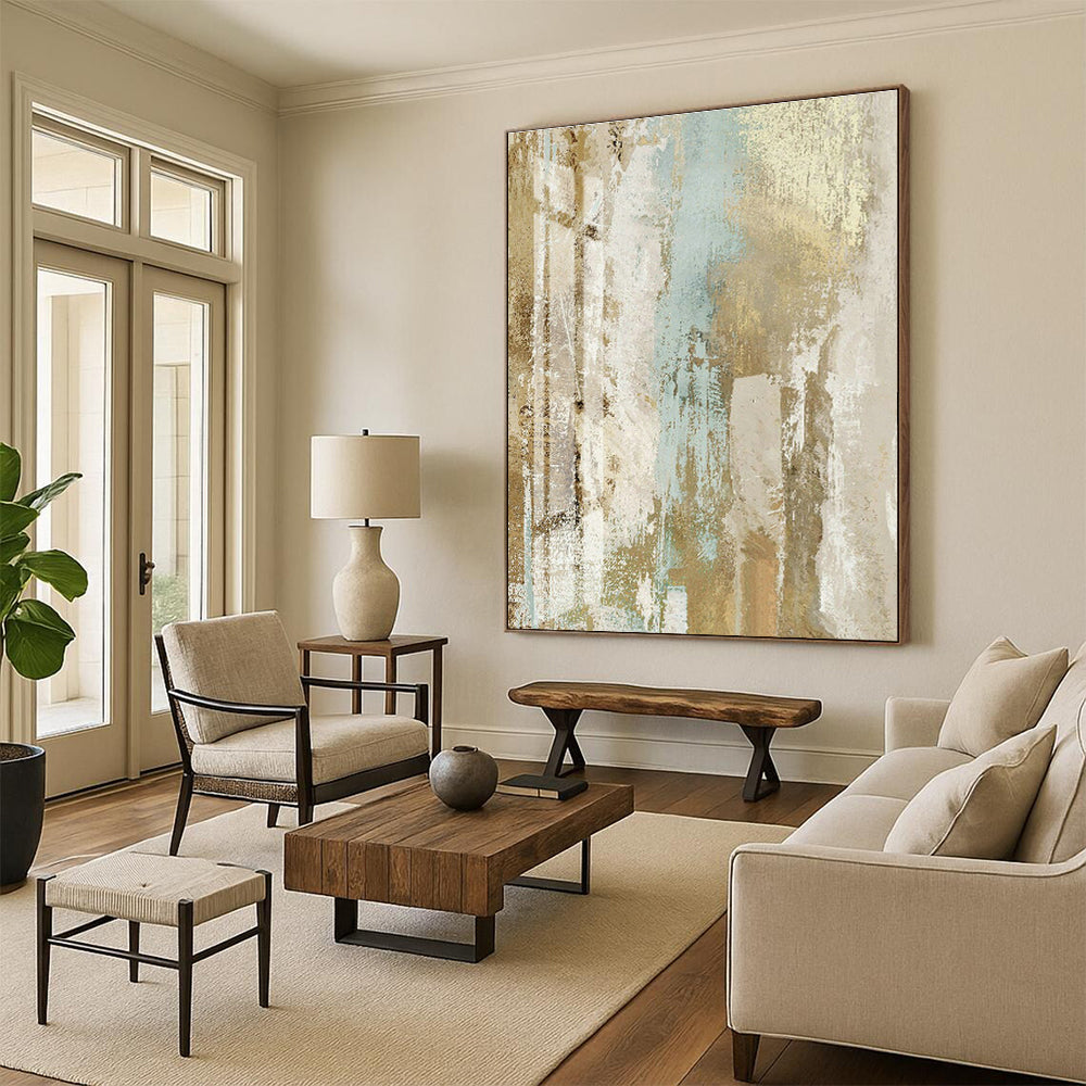 Grand - Scale Custom Abstract Canvases for Living Room Home Theaters & Office Video Conferencing Rooms DLZ0677