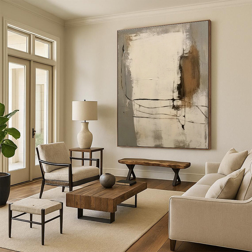 Grand - Sized Custom Abstract Canvases for Cottage Office Loft Railings & Bedroom Walk - in Closet Island Tops DLZ0856