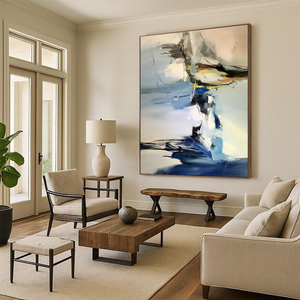 Handcrafted Large Abstract Art for Cottage Bedroom & Living Room DLZ1294