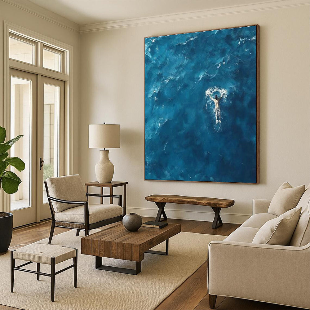 Extra-large Custom Hand-Painted Abstract Canvas for Dining Room Herb Garden and Entryway Plant Stand Wall DLZ1966