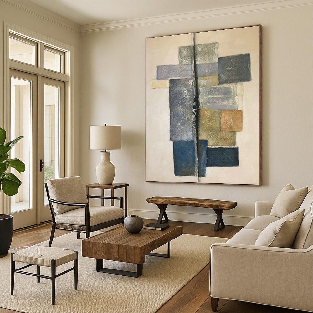 Extra-Wide Custom Hand-Painted Abstract Art for Living Room & Hallway DLZ1048