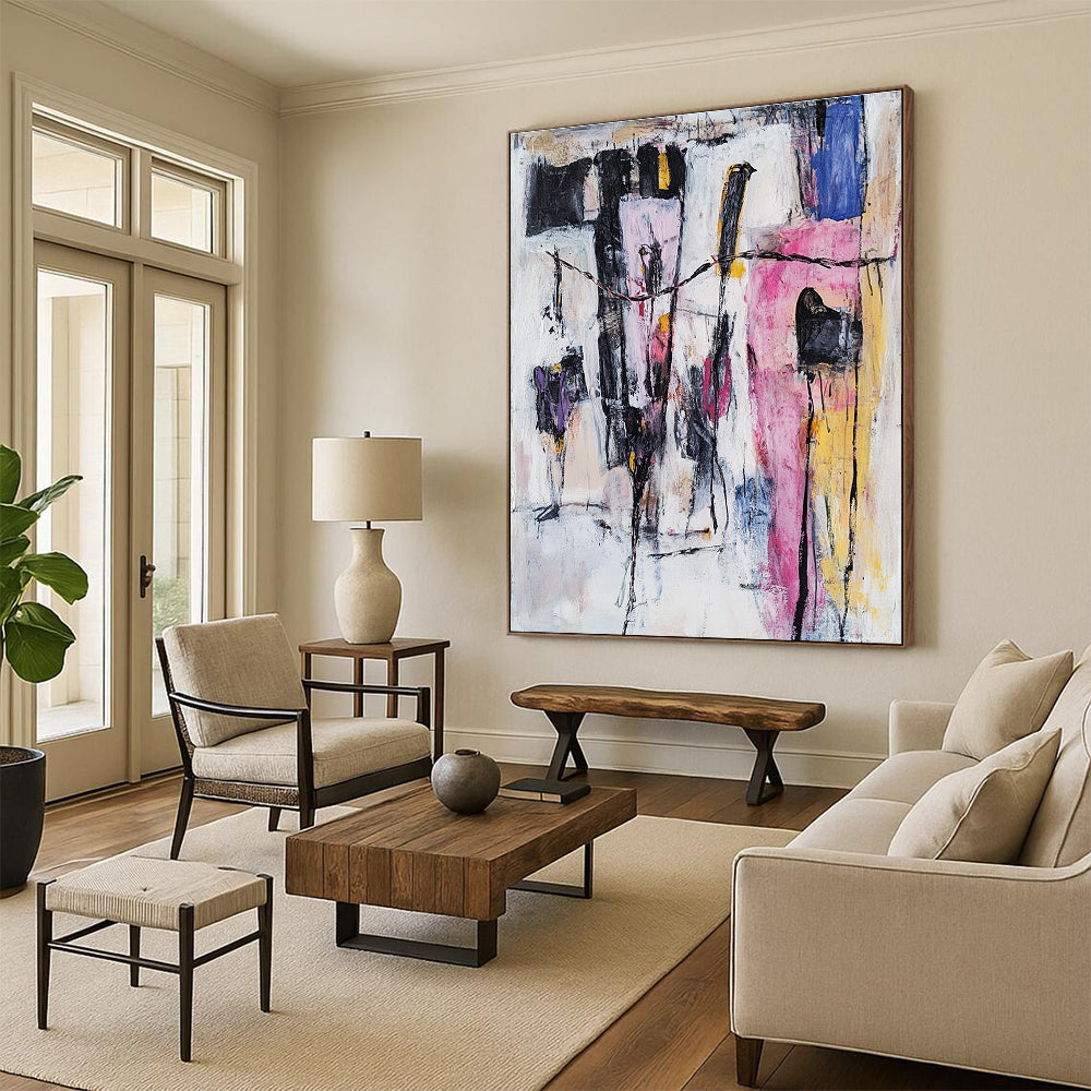 Colorful Abstract Painting with Figurative Elements GER590