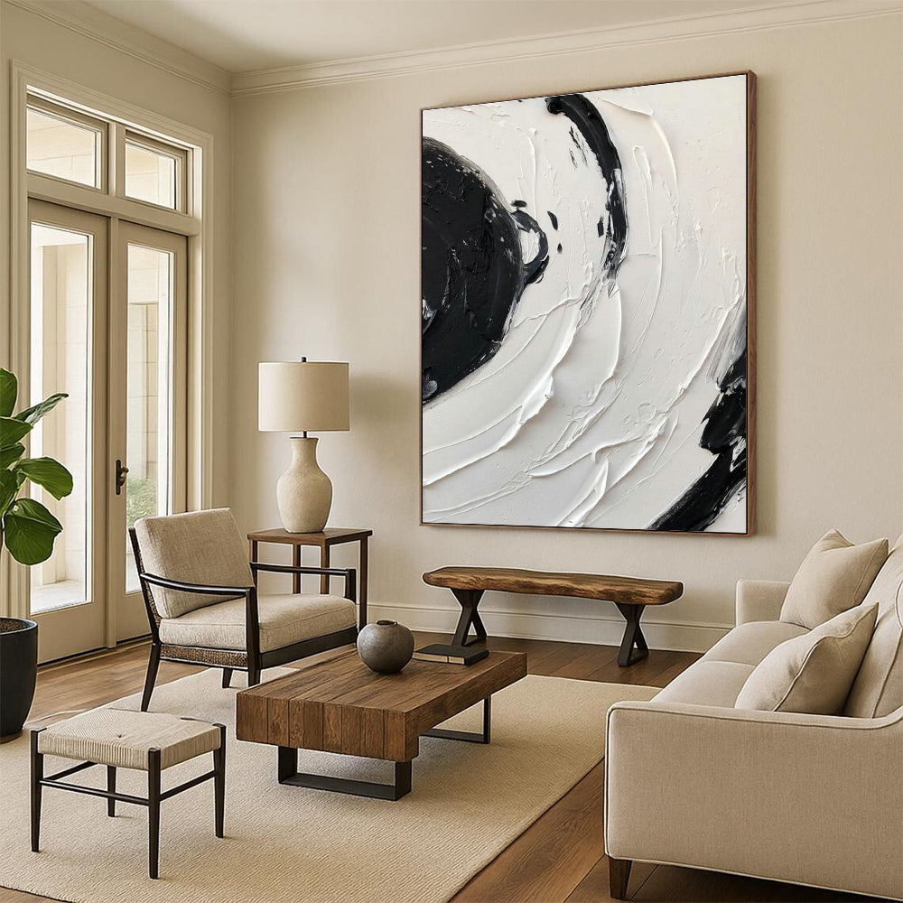 Oversized Handmade Abstract Canvas Mural for Office Break Room & Living Room Alcove DLZ2377