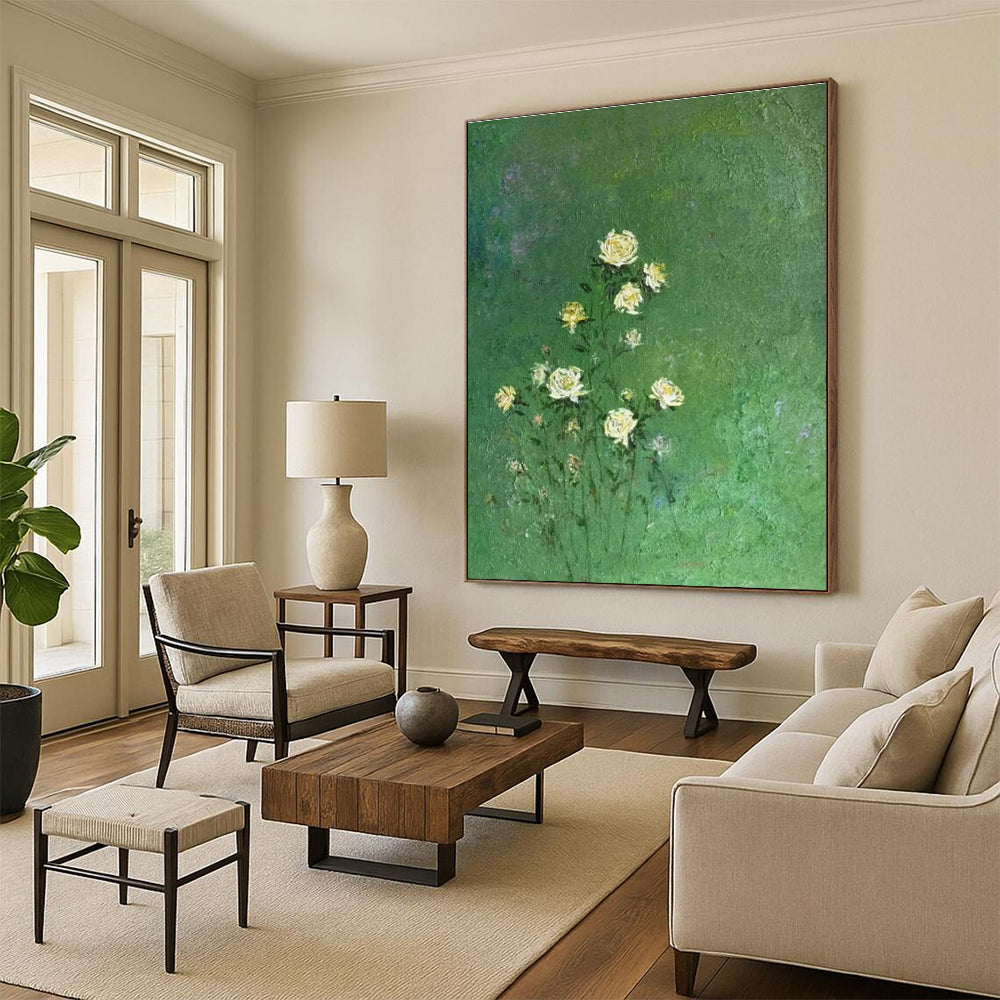 Extra - Large Hand - Painted Abstract Canvases for Hallway Skylight Areas & Dining Room Buffet Walls DLZ0587