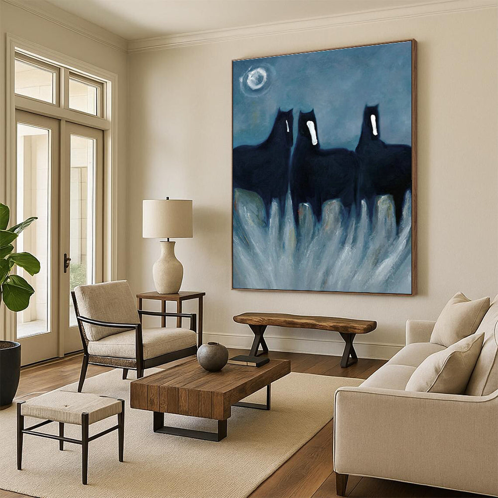 Massive Custom - Fit Handmade Abstract Painting for Dining Room and Entryway DLZ2144