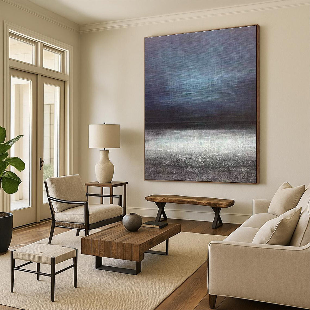 Blue Gray Abstract Gradient Painting ADGE259