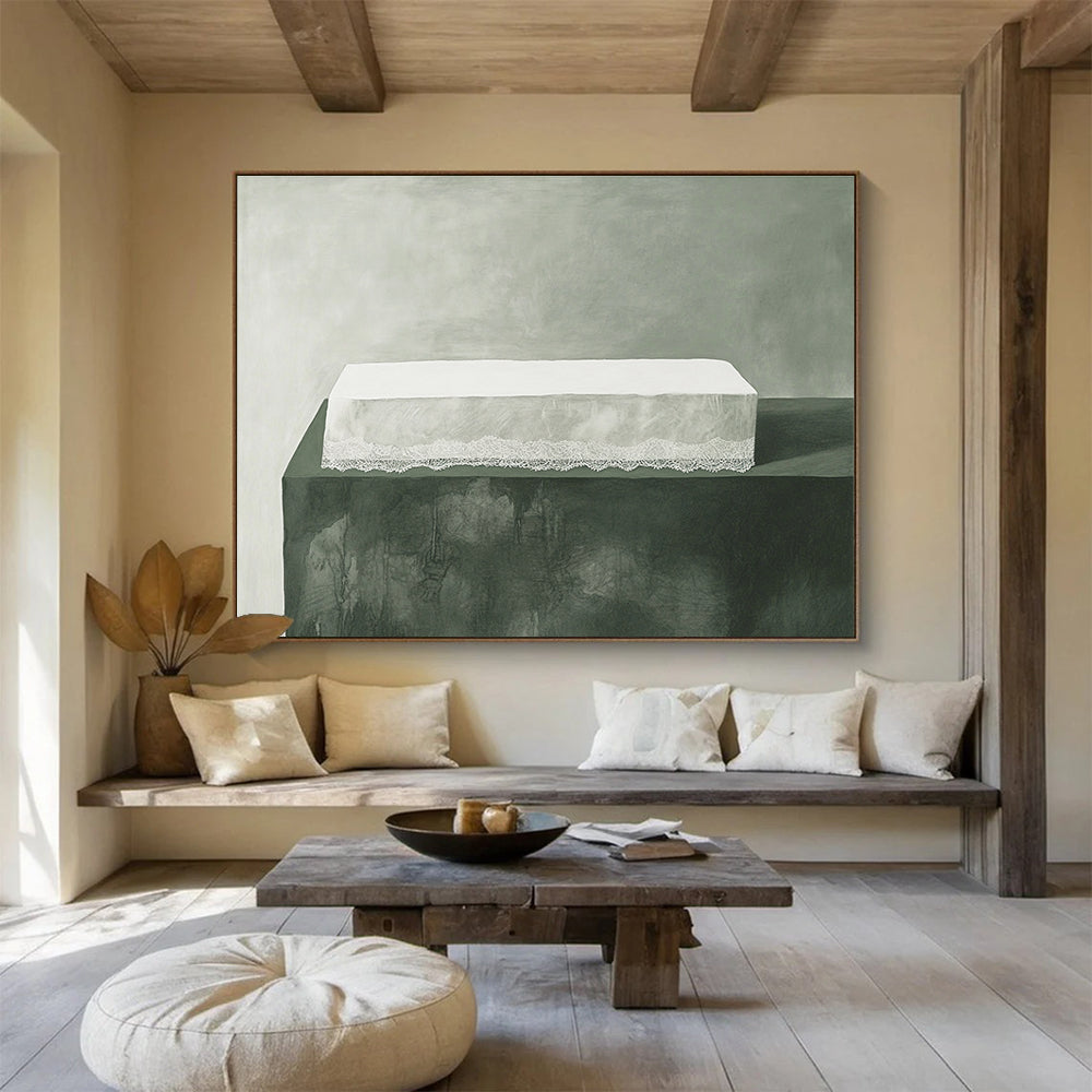 White Lace Box - Minimalist Still Life Painting DYP054