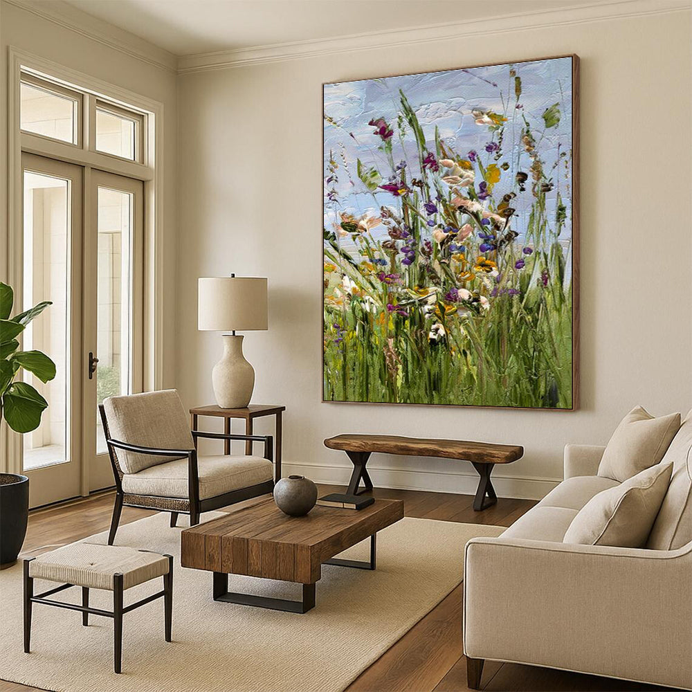 Hand-Painted Abstract Color Oil Painting, an Artistic Feast for Living Room and Entrance DLZ0954