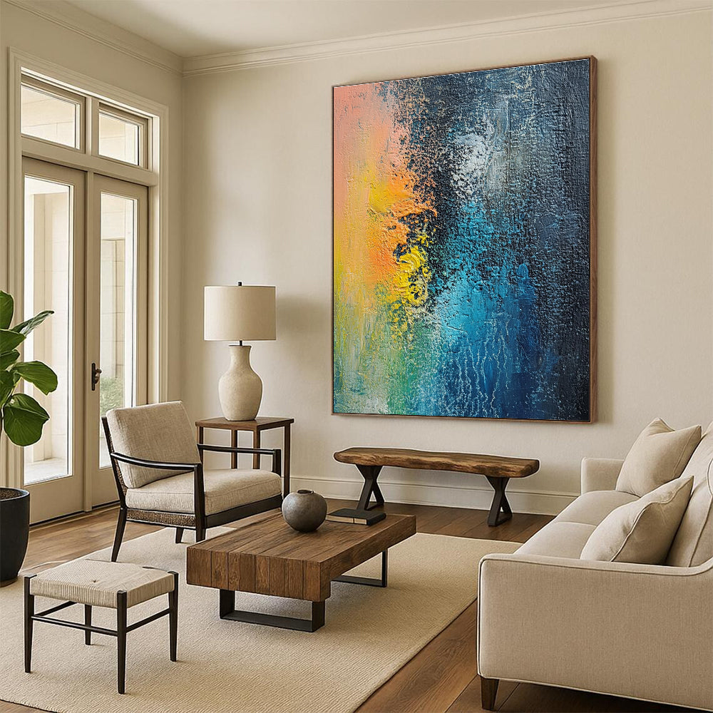 Colorful Textured Abstract Painting with Vibrant Hues GER680