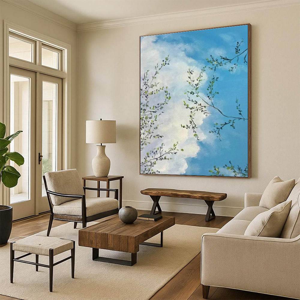 Oversized Abstract Hand - Painted Murals for Living Room Open - Shelf Kitchenettes & Entryway Umbrella Stands DLZ0604