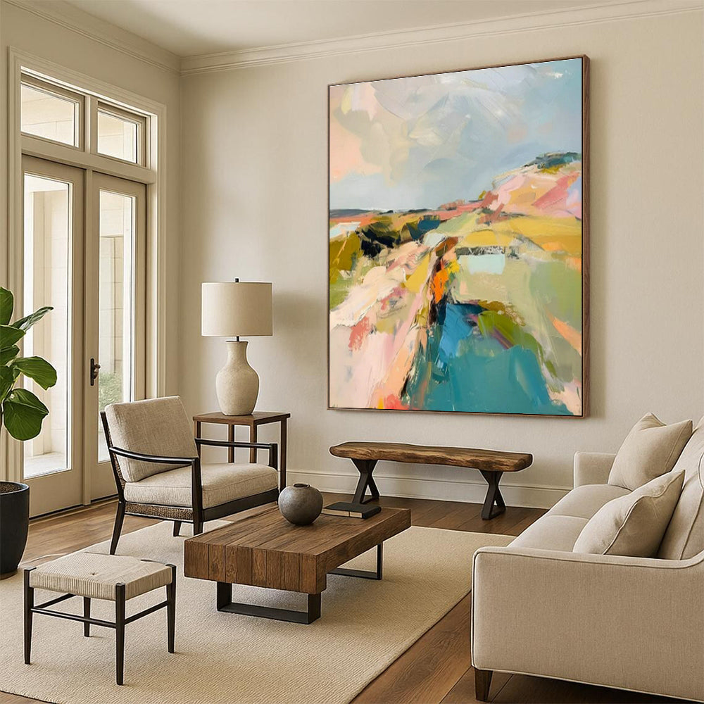 Custom Hand-Painted Abstract Painting for Office and Cottage Entryway DLZ1574