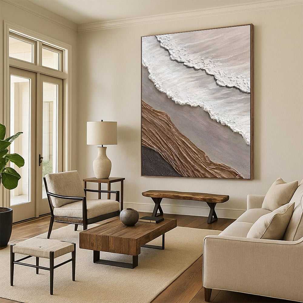 Multi - colored Layered Textured Abstract Painting ADGE344