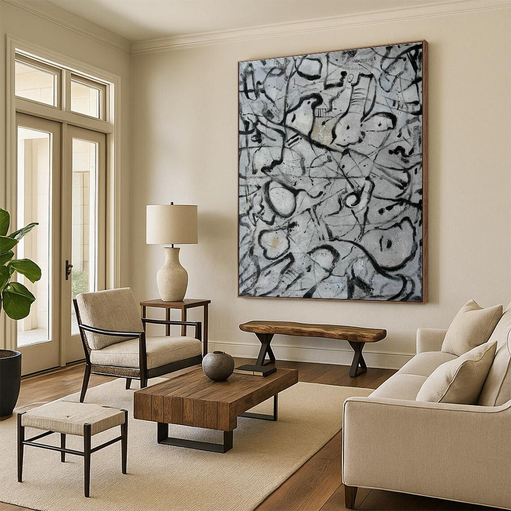 Large Custom Handmade Abstract Canvas for Living Room & Bedroom DLZ2291