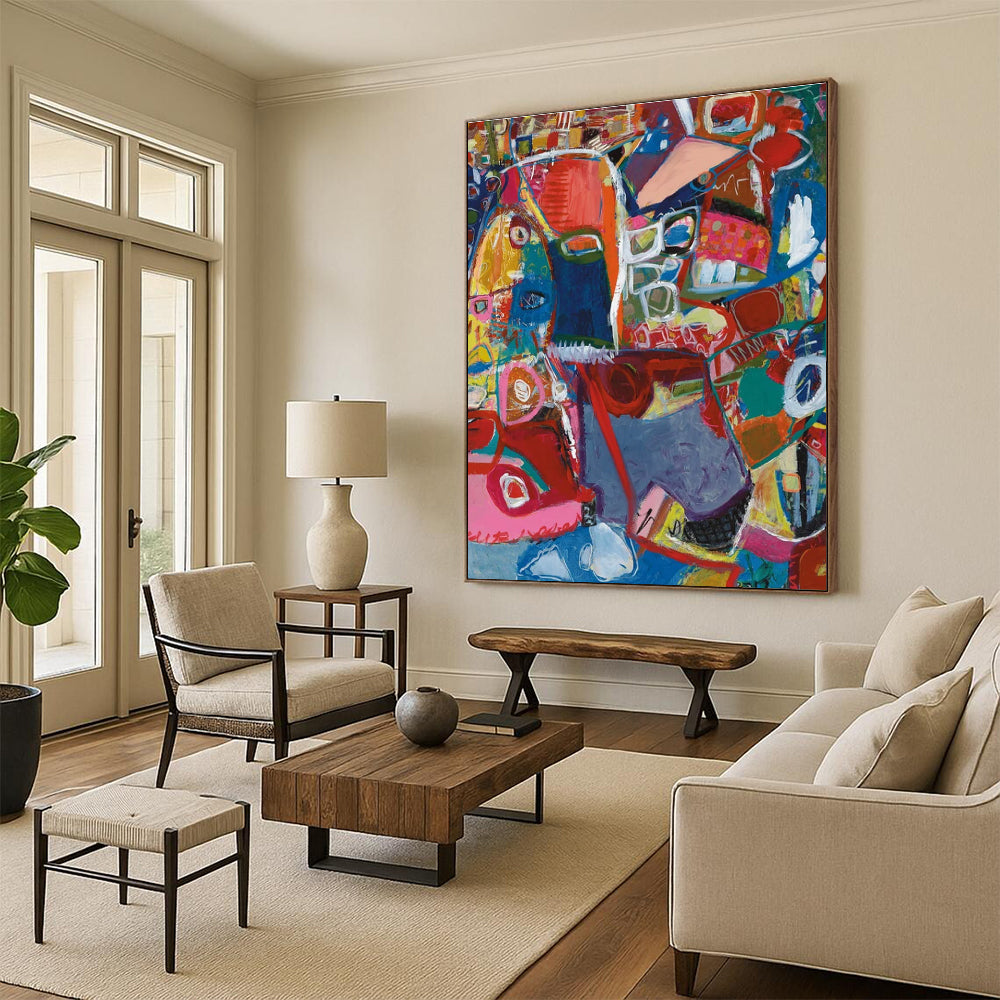 Colorful Abstract Portrait - like Collage Painting ADGE297